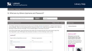 What are my Athens Username and Password? - Library Help