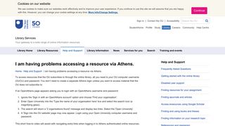 I am having problems accessing a resource via Athens. | Library ...
