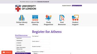 Register for Athens | The Online Library