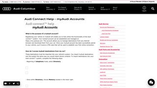 Audi Connect Help - myAudi Accounts | Audi Columbus