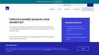 I missed a monthly payment, what should I do? - AXA NI