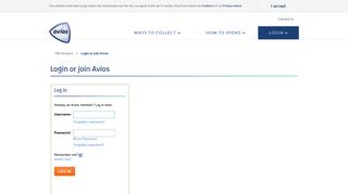 Log-in to your Avios account | Avios