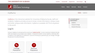 myBama – Office of Information Technology | The University of Alabama