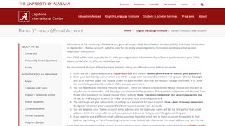 Bama (Crimson) Email Account – International | The University of ...