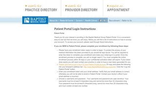 Patient Portal Login Instructions | Baptist Medical Group