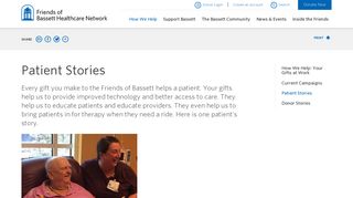 Patient Stories from Bassett Healthcare Network - Friends of Bassett
