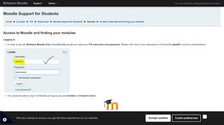 Moodle Support for Students: Access to Moodle and ... - Birkbeck Moodle
