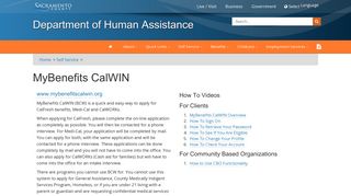 MyBenefits CalWIN - Department of Human Assistance - Sacramento ...
