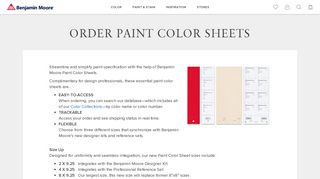 Order Benjamin Moore Paint Sheets