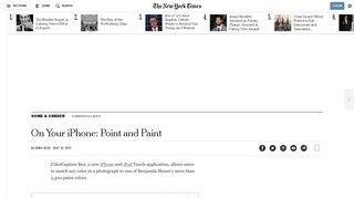Match a Paint Color, on Your iPhone - The New York Times