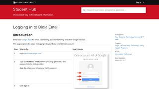 Logging in to Biola Email - Student Hub, Biola University