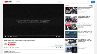 What is the Blue Light on my Subaru Dashboard? - YouTube