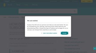 How do I set up my free BT Sport subscription? | Help | EE
