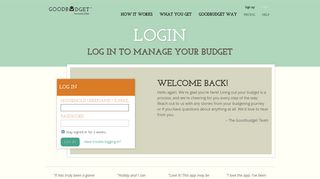 Log in | Personal Budget Software | Goodbudget