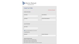 Create Profile | Liberty Mutual Business Insurance Portal