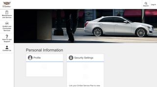 Cadillac Owner Center: My Account