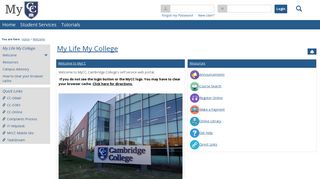 Welcome | My Life My College - MyCC - Cambridge College