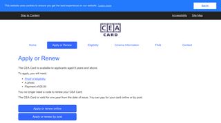 Apply or Renew - CEA Card