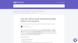 How do I add an email and password login option to my account ...