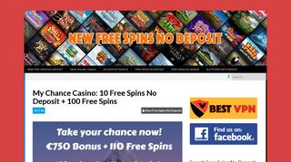 My Chance Casino: 10 Free Spins No Deposit + 100 Free Spins - New ...