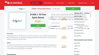My Chance Casino Review ($750 + 110 Free Spins Bonus) - Online ...