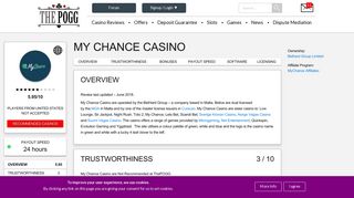 My Chance Casino Reveiw - Not Recommended | The Pogg