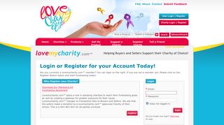 Login or Register for your Account Today! | Love My Charity