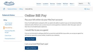 Pay Bill Online | Henry Ford Health System - Detroit, MI