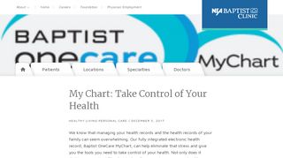 My Chart: Take Control of Your Health - NEA Baptist Clinic