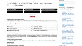 ComEd | MyCheckFree Bill Pay, Online Login, Customer Support ...