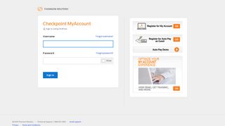 Checkpoint MyAccount Signon - Thomson Reuters