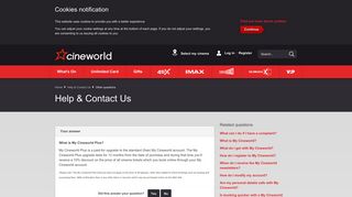 What is My Cineworld Plus? - Latest Movies - New Films - 3D Movies ...