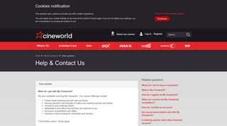What do I get with My Cineworld? - Latest Movies - New Films - 3D ...
