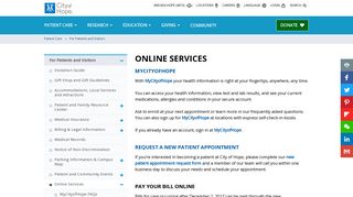 Online Services | City of Hope