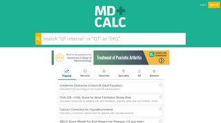 MDCalc - Medical calculators, equations, algorithms, and scores
