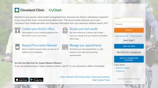 MyChart - Login Page - Cleveland Clinic