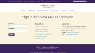 MyCLU Sign In - California Lutheran University