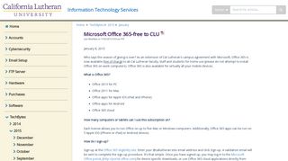 Microsoft Office 365-free to CLU | Information Technology Services