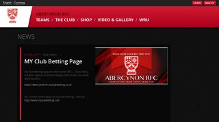 MY Club Betting Page - Abercynon RFC