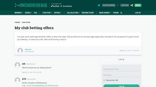My club betting offers | Matched Betting Blog