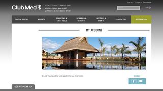 My account - Club Med Travel Agent Portal