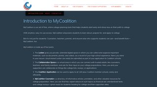 Introduction to MyCoalition - Coalition for College
