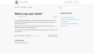 What is my user name? – The Coalition