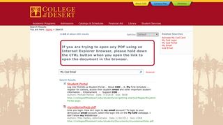 Search Center : My Cod Email - College of the Desert