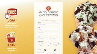coldstone Sign Up