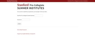 Stanford Pre-Collegiate | Login - Stanford University