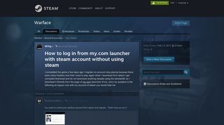 How to log in from my.com launcher with steam account without using ...