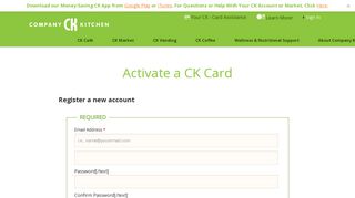 Activate a CK Card - Company Kitchen