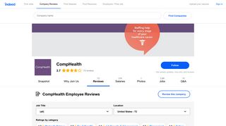 Working at CompHealth: 72 Reviews | Indeed.com