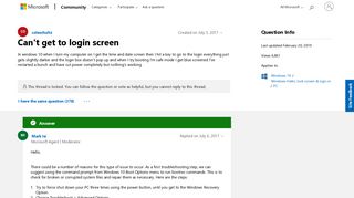 Can't get to login screen - Microsoft Community